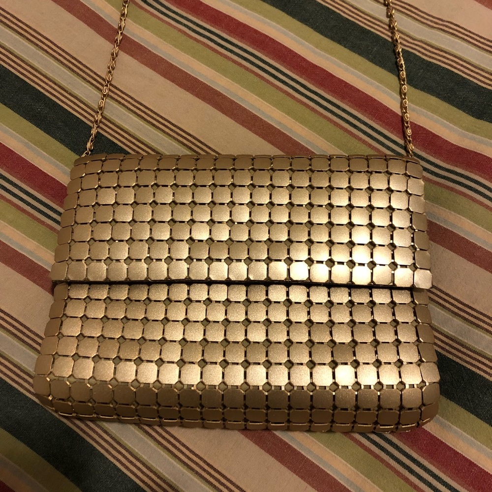 Vintage Y & S Mesh Gold Clutch Crossbody Bag
